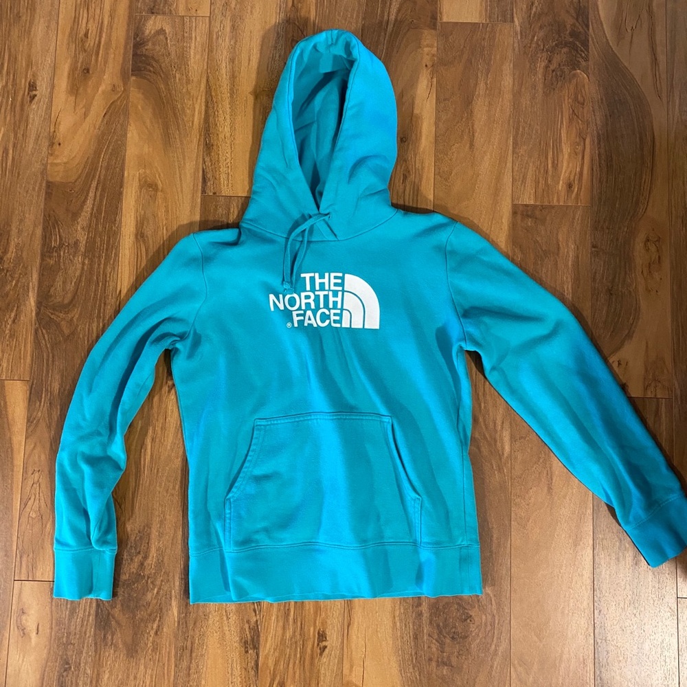 The North Face teal sweatshirt